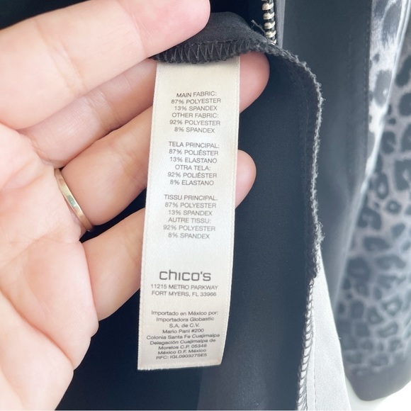 Zenergy by Chicos Womens Jacket size Small 2 leopard Print Zip Up Athletic - Picture 6 of 8